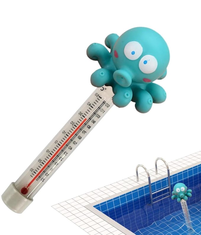 Drijvende thermometer - Bad meter - Watertemperatuur meten - Speels dierdesign - 185 cm - Blauw