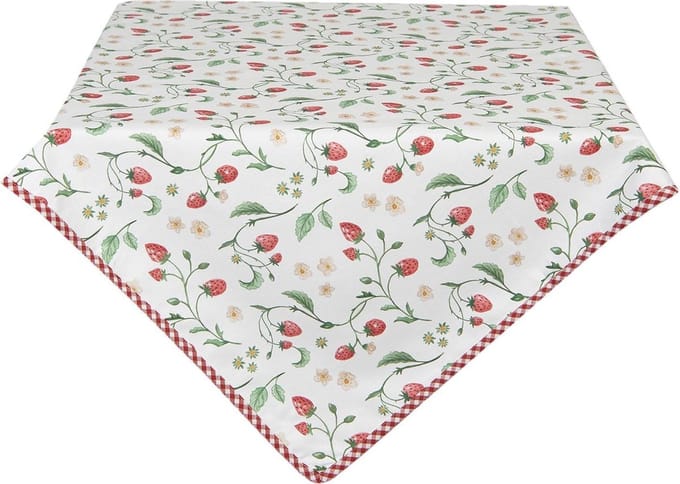 Clayre & Eef Tafelkleed 150x250 cm Wit Rood Katoen