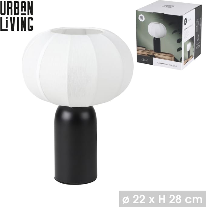 "CLOUD" LAMP MET WITTE STOFFEN LAMPENKAP DIAM 22 X H28CM