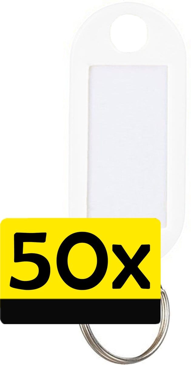Sleutellabels Label Sleutel Sleutelhanger Gekleurde Bagagelabel Sleutelhanger Reislabel - Wit - 50 Stuks