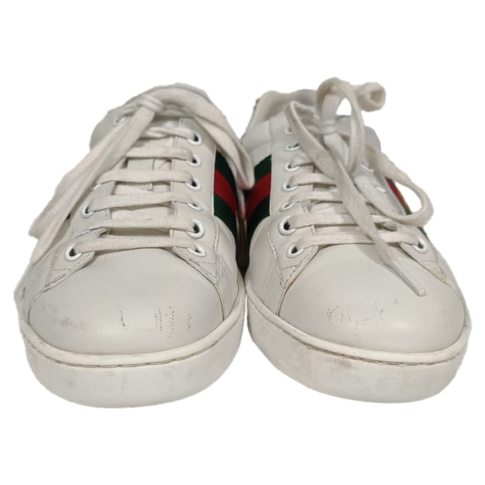 Gucci Ace Bee lage sneakers in wit leer