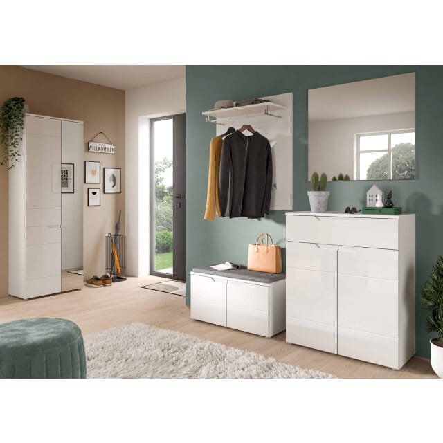 Solero kledingkast wit hoogglans MDF TZ - 37x68x193cm