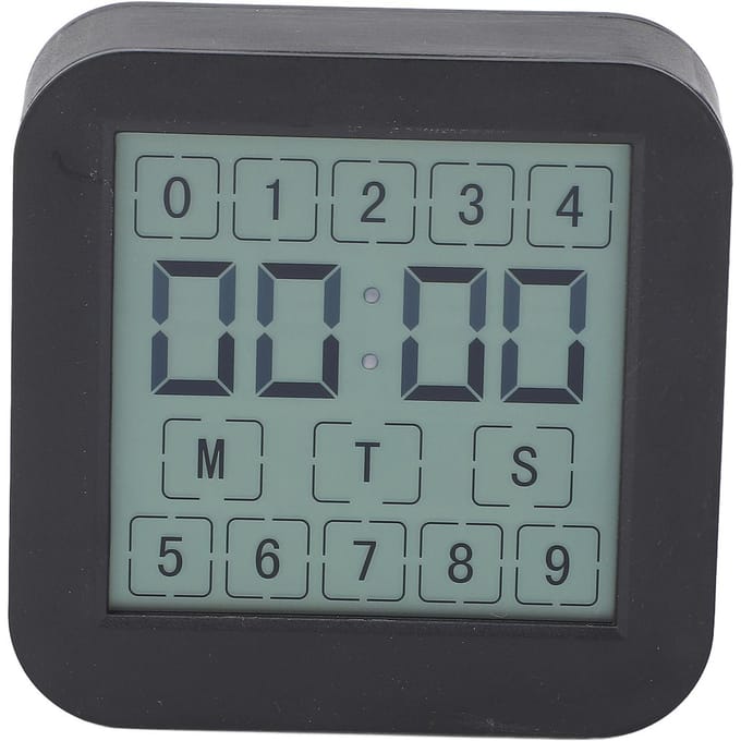 Digitale Thermometer Hygrometer met Countdown Timer en Klokmodus LCD Achtergrondverlichting Temperatuur- en Vochtigheidsmeter gray