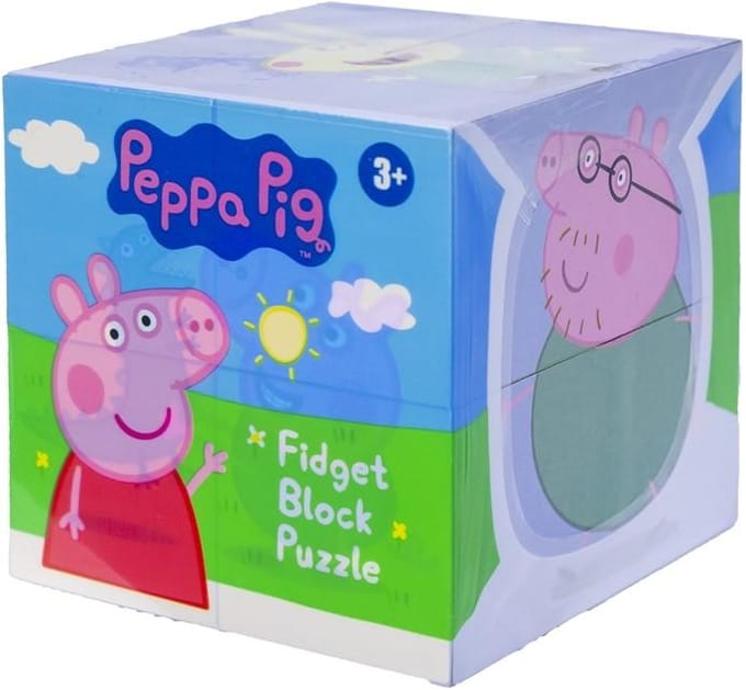Peppa pig varkentje puzzel van blokjes kubus 7x7cm