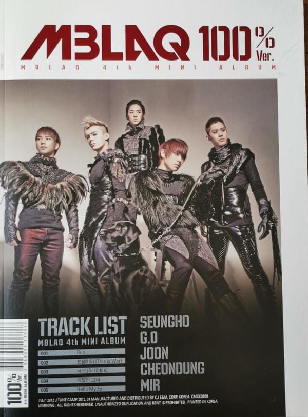 CD MBLAQ - MBLAQ / '100% Ver'-4e Mini-album ( CMCC9859 CJ E&M 2012 Zuid-Korea K-Pop Gebruikt gray