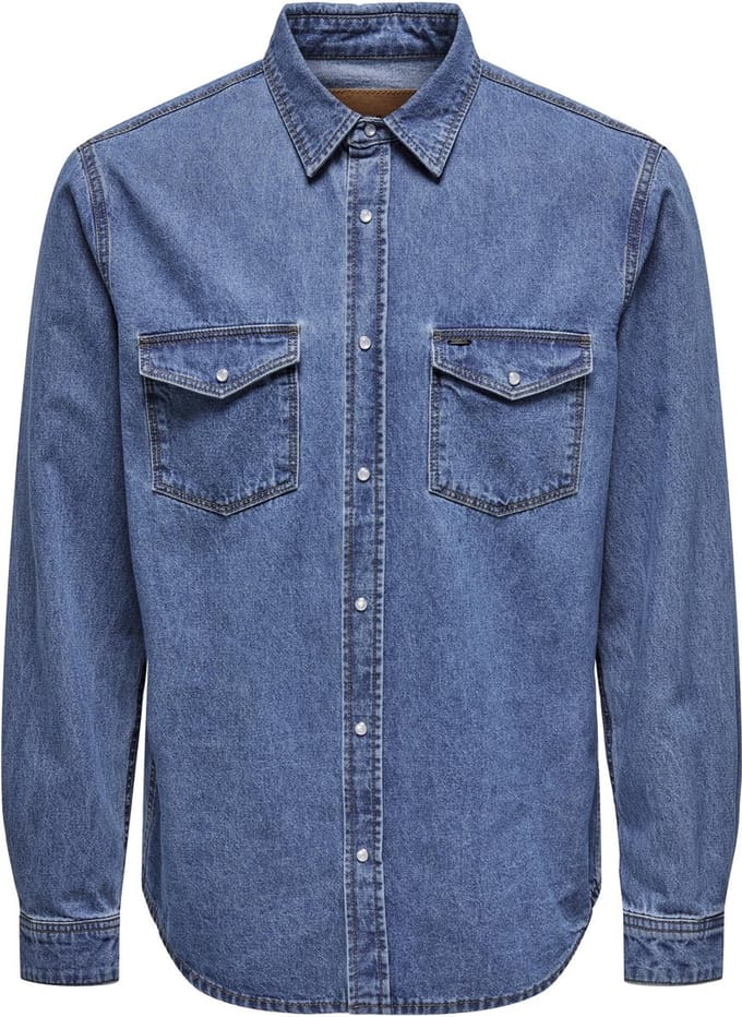 ONLY & SONS- ONSBANE 3247 DNM SHIRT NOOS - Heren - Overhemd