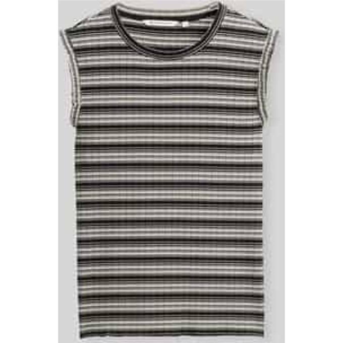 Tom Tailor Denim - Top met streepjesmotief - Maat S - black white gradient stripe