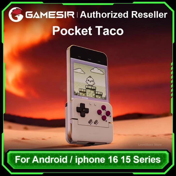Gamesir Pocket Taco Mobiele Controller Gamepad voor Android, Draagbare Klem-Style Gamepad voor Klassieke Arcade Games Verticale Handheld Gamepad