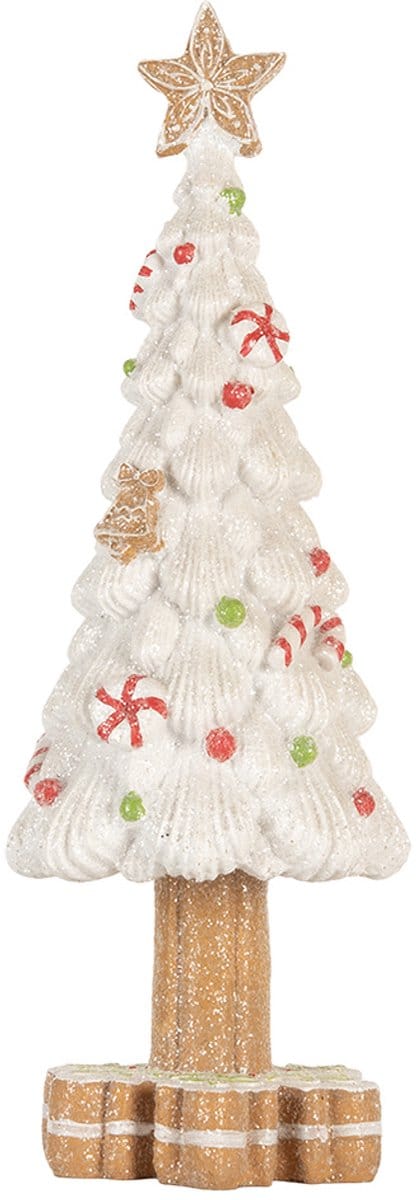 Clayre & Eef Kerstdecoratie Kerstboom Ø 12x33 cm Wit Kunststof