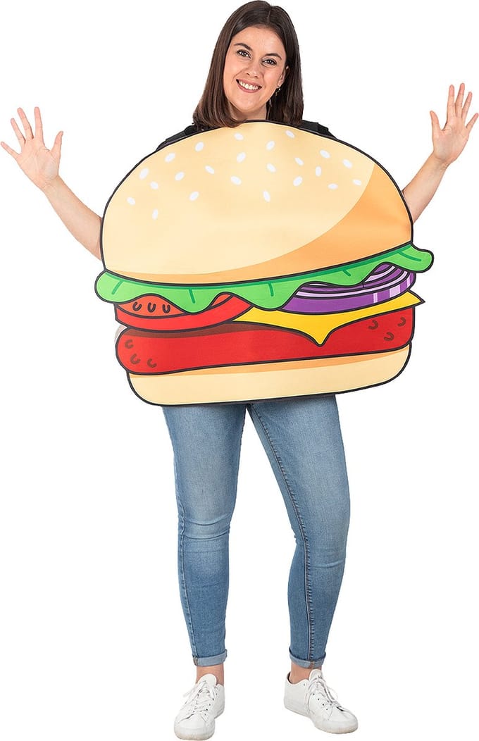 Funidelia | Hamburger kostuum voor volwassenen - Maat: One Size - Bruin