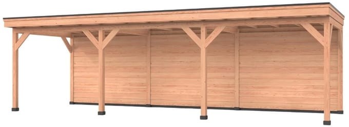 Douglas overkapping, 900 x 250, Met achterwand, Westwood Comfort Basic