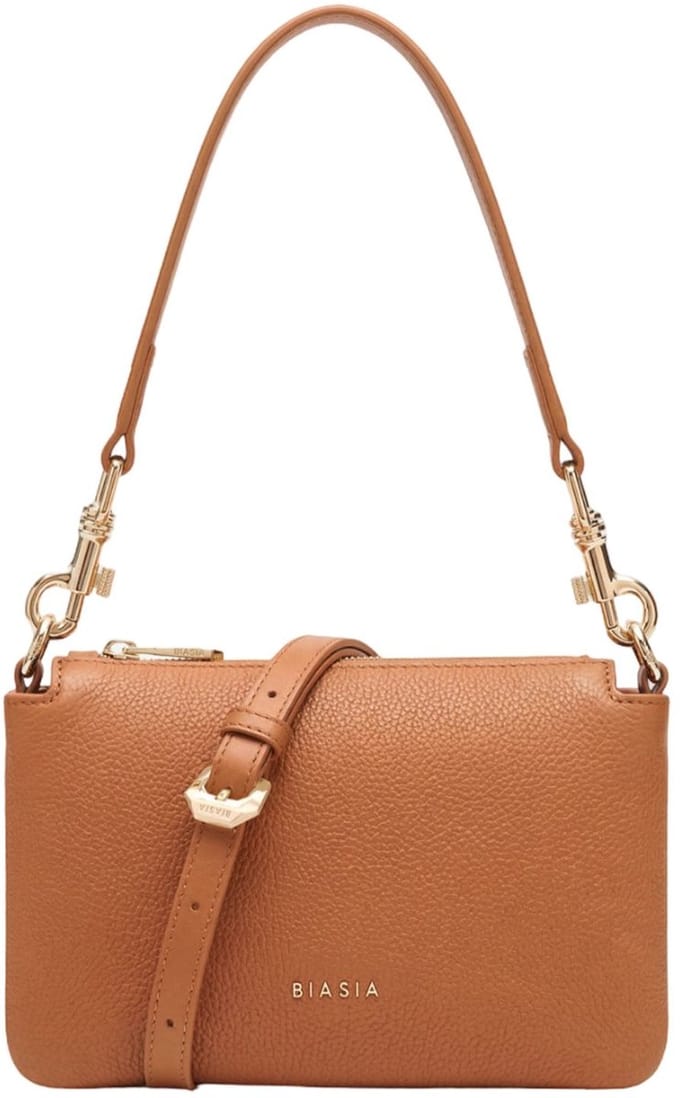 Biasia Feather Small Crossbodytas Kleine Dames - Leer - Cognac