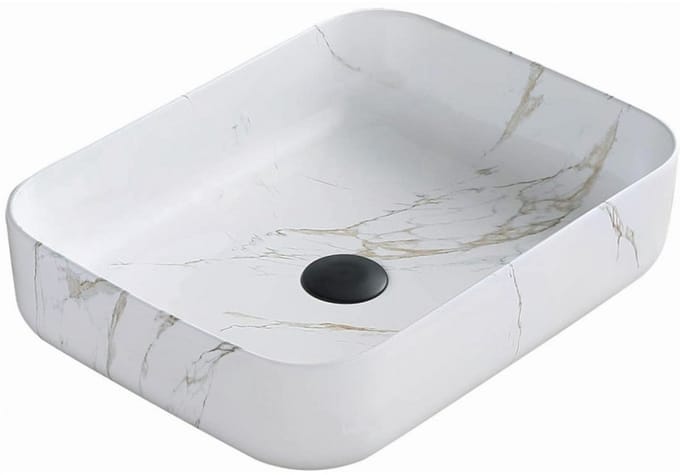Mexen Carla opzetwastafel 50 x 39 cm, wit steen - 21555091