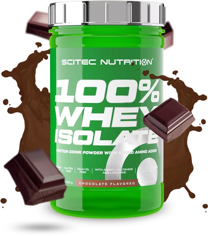 Scitec Nutrition® - 100% Whey Isolate (700 gram - Chocolate) - Chocolade - 28 eiwitshakes - whey protein isolate - whey isolaat - poeder