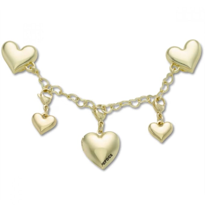 Crocs Goud Hart Ketting Jibbitz Pak FREE beige