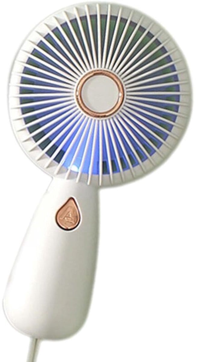 fan-Kleine draagbare ventilator, persoonlijke draagbare ventilator - oplaadbare handventilator - draagbare ventilator met gekleurde lampjes