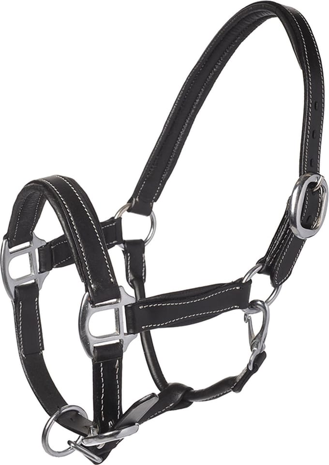 MHS Leren halster Luxury black/silver Mini Jaarling (mt 2)