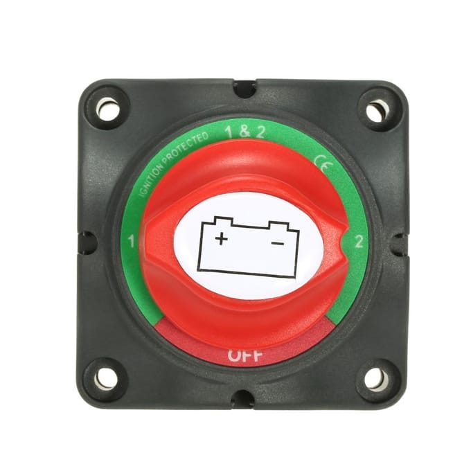 Auto RV Boot Accuschakelaar 4 Positie 300 A red