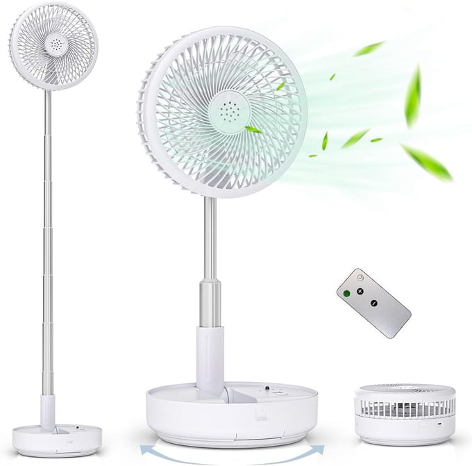 Oscillerende Ventilator – Opvouwbaar, Oplaadbaar & Afstandsbediening