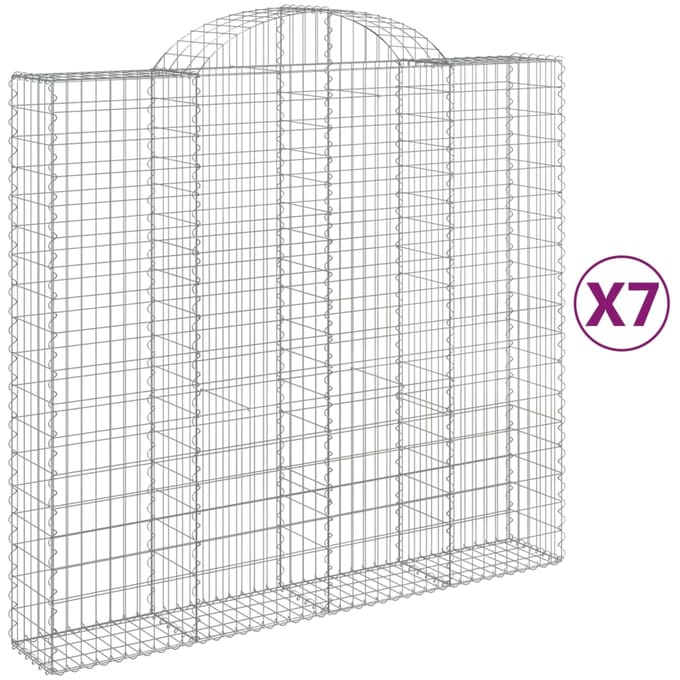 vidaXL - Schanskorven - 7 - st - gewelfd - 200x50x180/200 - cm - ijzer