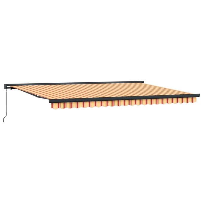 vidaXL - Uitschuifbare - luifel - Geel - en - Wit - met - Antraciet - Frame - 4 - × - 3 - m