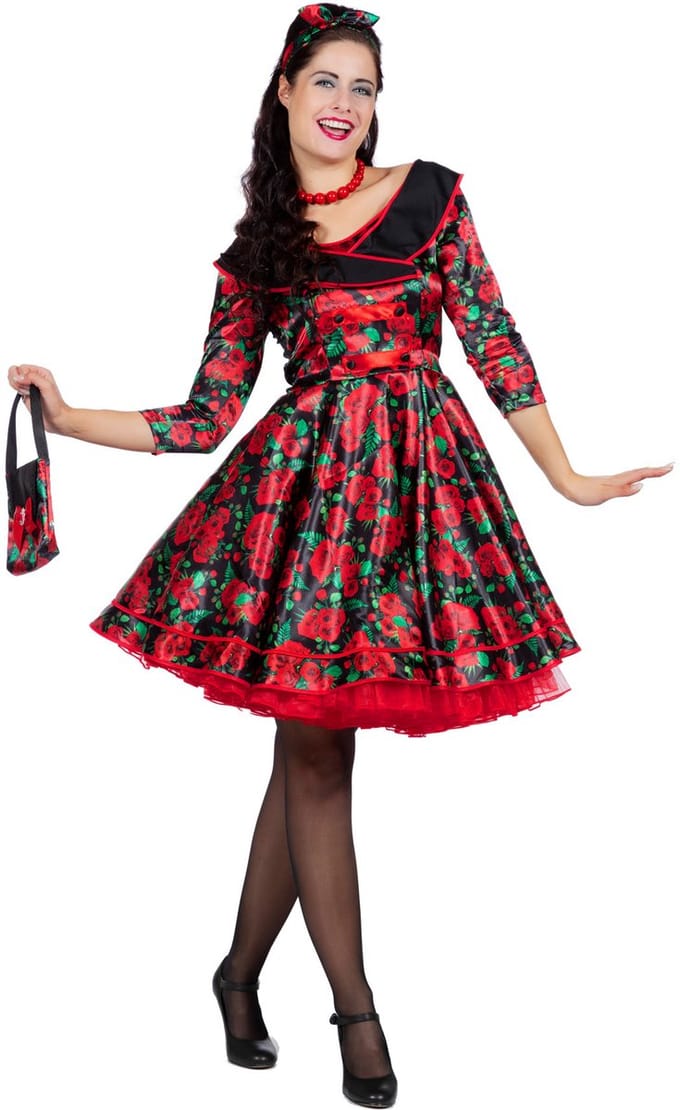 Rock 'N Roll Jurk Vintage Rosie - Maat 48