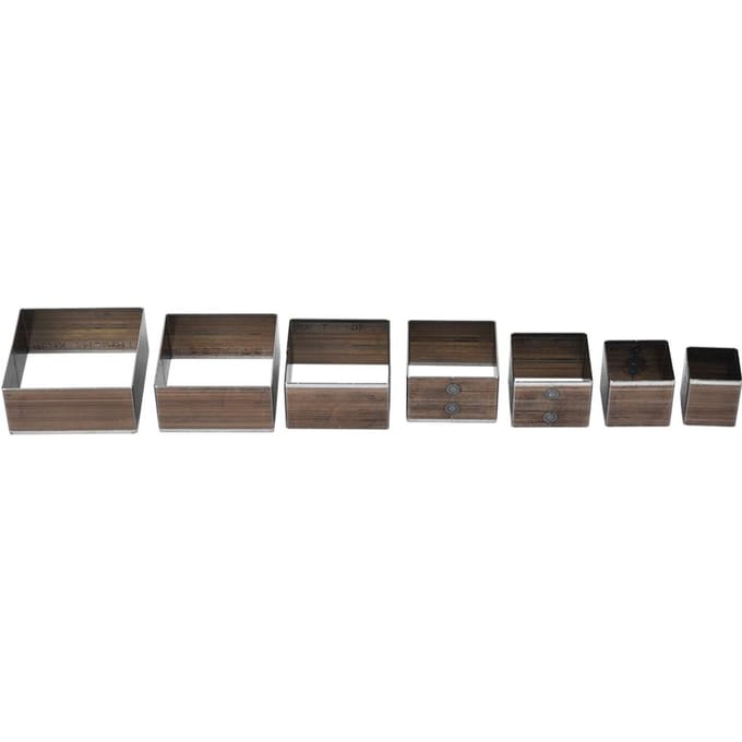 7 stuks 20-50mm Vierkant Leer Ambacht DIY Leer Snijmal Stans Leer Gereedschap gray