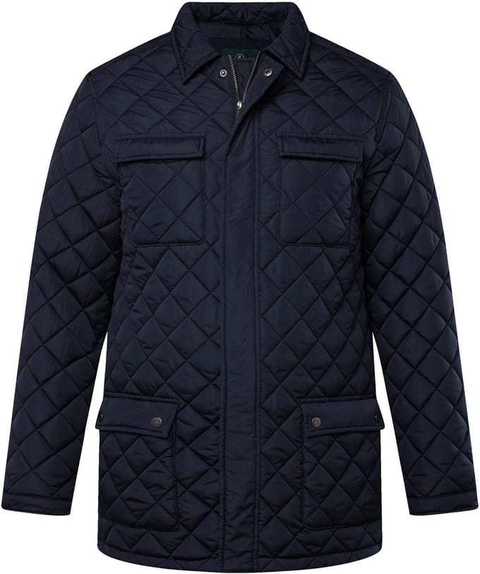 Boston Park - Heren - Gewatteerde jas overhemdkraag - Navy blauw - Maat 5XL