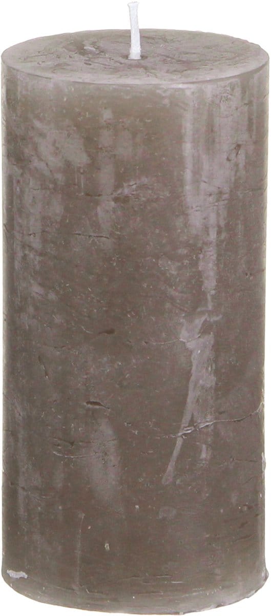 Rustieke effen pilaarkaarsen, bruin, set van 4, 50×100mm, 4 Stück