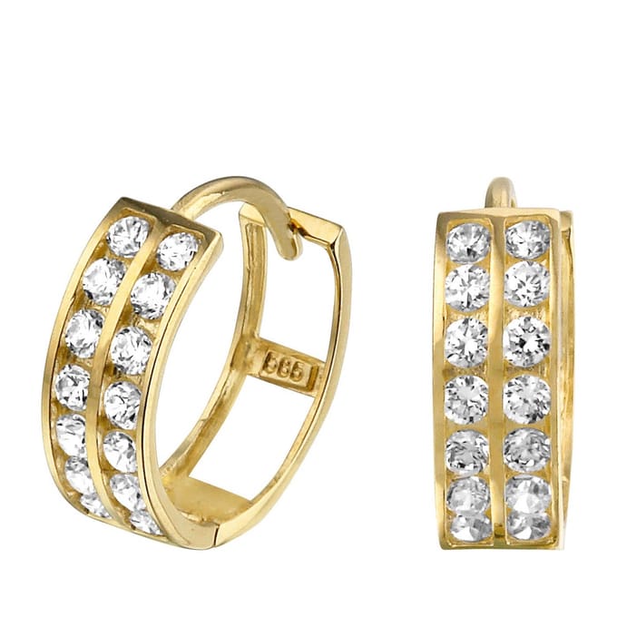 Sparkle14 Klapoorringen Zirkonia - Goud