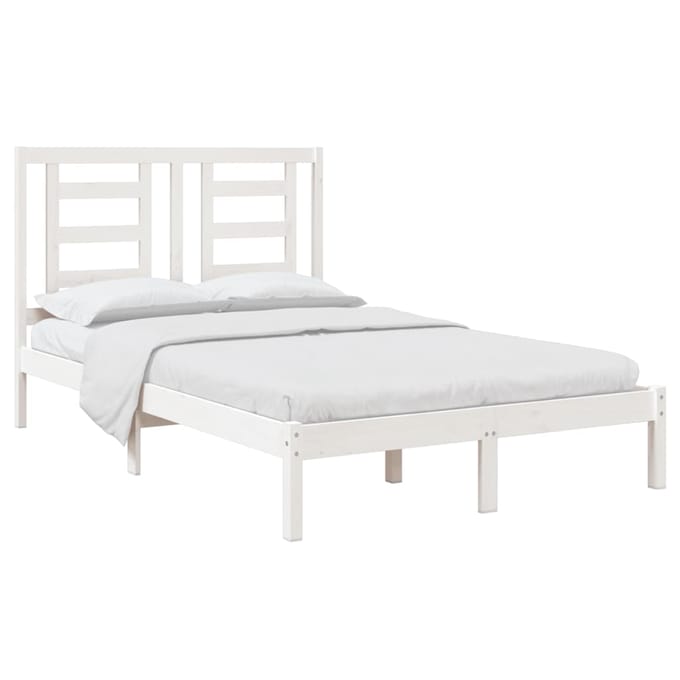 vidaXL - Bedframe - zonder - matras - massief - grenenhout - wit - 120x200 - cm