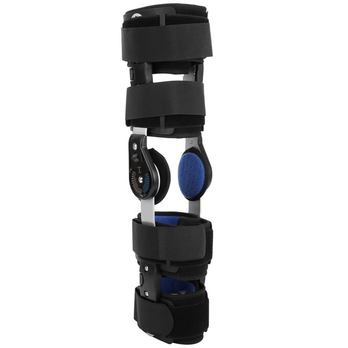 Kniegewricht Fixatie Beugel Orthese Verstelbare Beenblessure Spalk Knie Fractuur Beschermer black