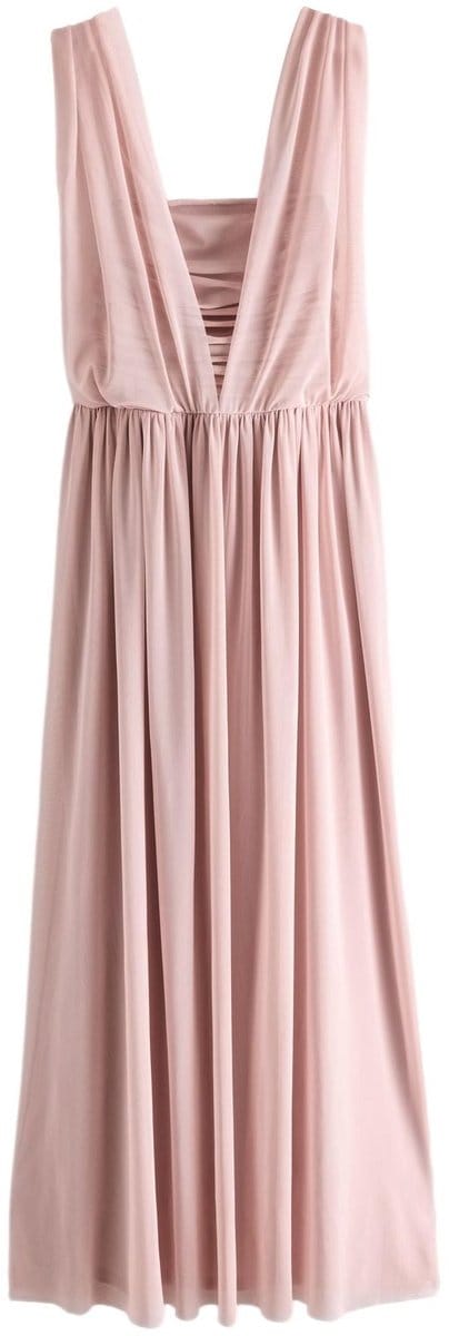 Next - Dames - Mesh multiway maxi-jurk voor bruidsmeisjes en bruiloftsgasten - Roze