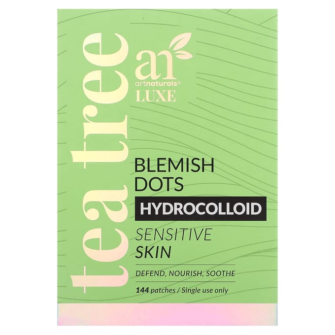 artnaturals, Luxe, hydrocolloid blemish dot, tea tree, sensitive skin, 144 patches beige