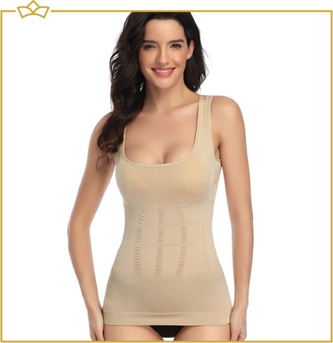 ATTREZZO® Corrigerend hemd dames - shapewear - Maat M - Beige