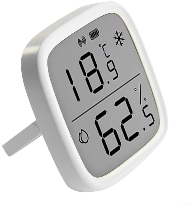 Slimme Temperatuur Vochtigheidssensor - Weerstation Sensor - Binnenklimaat Monitoren - Groot LCD Display - 2.5 inch LCD - Wit