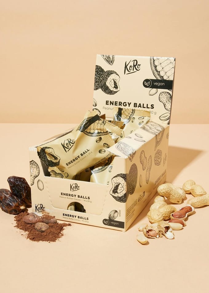 KoRo | Bio vegan energy ball choco-pindakaas 14 x 30 g