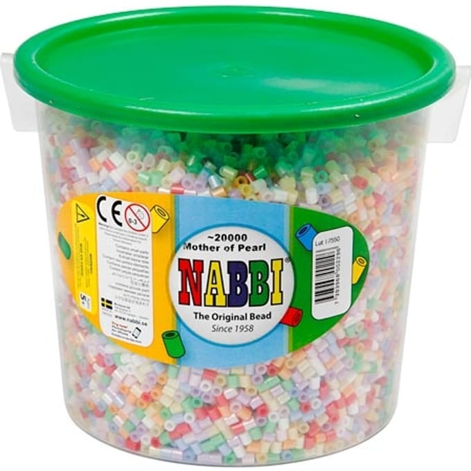 Strijkkralen, afm 5x5 mm, parelmoer kleuren, medium, 20000 assorti