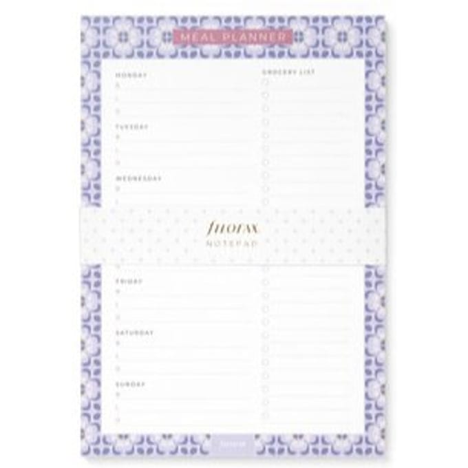 Filofax notepad met magneet, maaltijdplanner, mediterranean