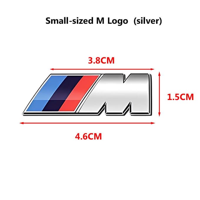 Auto M Logo Spatbord Zijembleem Achterklep Badge Sticker Accessoires Voor BMW E34 E46 E39 E38 E90 E60 E36 F30 F30 F10 E92 E38 E91 zilver