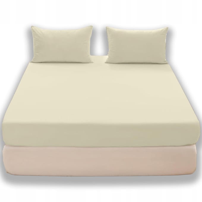 Hoeslaken Jersey 90x200cm Katoen Ecru met Elastiek - Cotton World