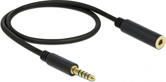 4,4mm Jack verlengkabel | gebalanceerd stereo (5-polig) | AWG24 | verguld | 0,50 meter