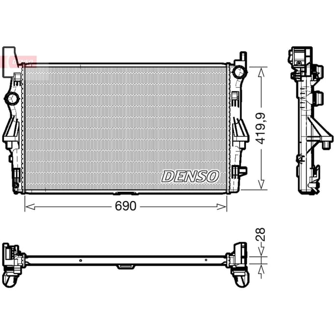 Radiator, motorkoeling DENSO DRM17113