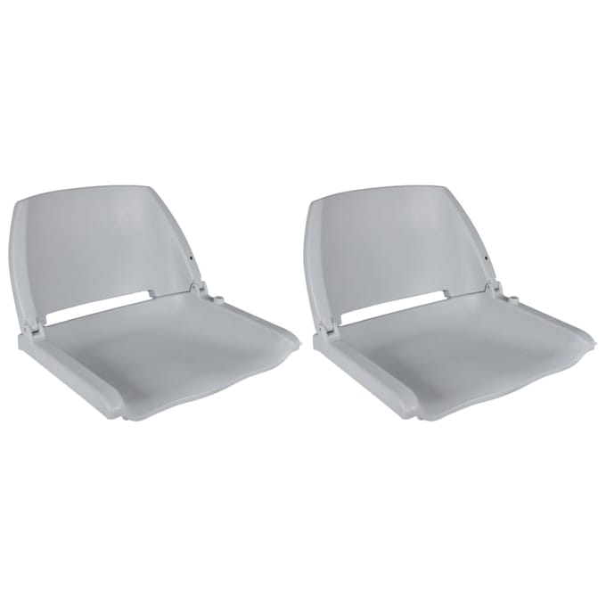 vidaXL - Bootstoelen - 2 - st - inklapbare - rugleuning - 41x51x48 - cm - grijs