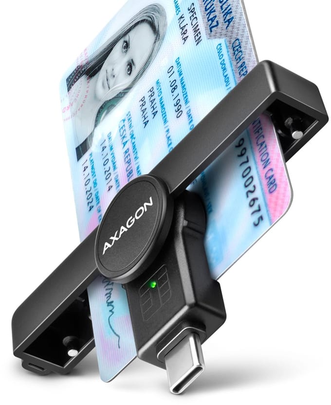 Lecteur de carte à puce intelligent USB-C CRE-SMPC noir