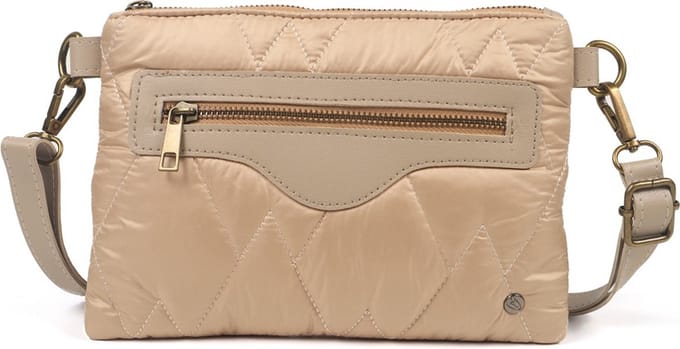 Taupe schoudertasje / crossbody Bantas