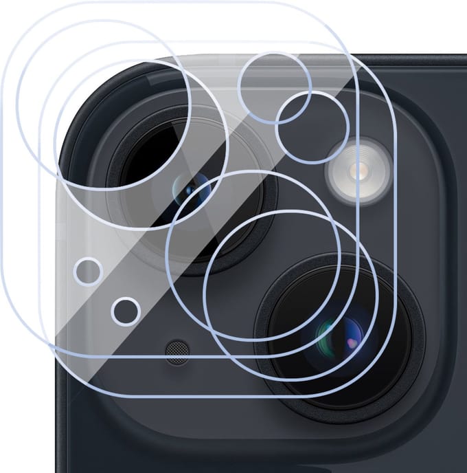 Camera Lens Screen Protector geschikt voor iPhone 15 Plus - 2x Gehard Glas Screenprotector GlassGuard