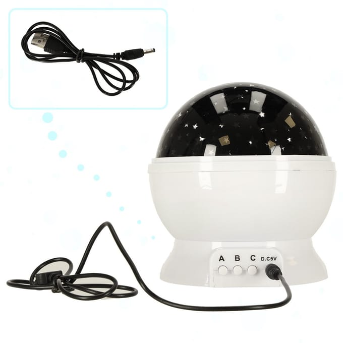 Sterrenprojector Nachtlamp – Galaxy Projector – LED Sterrenhemel voor Kinderkamer – RGB – USB – Wit