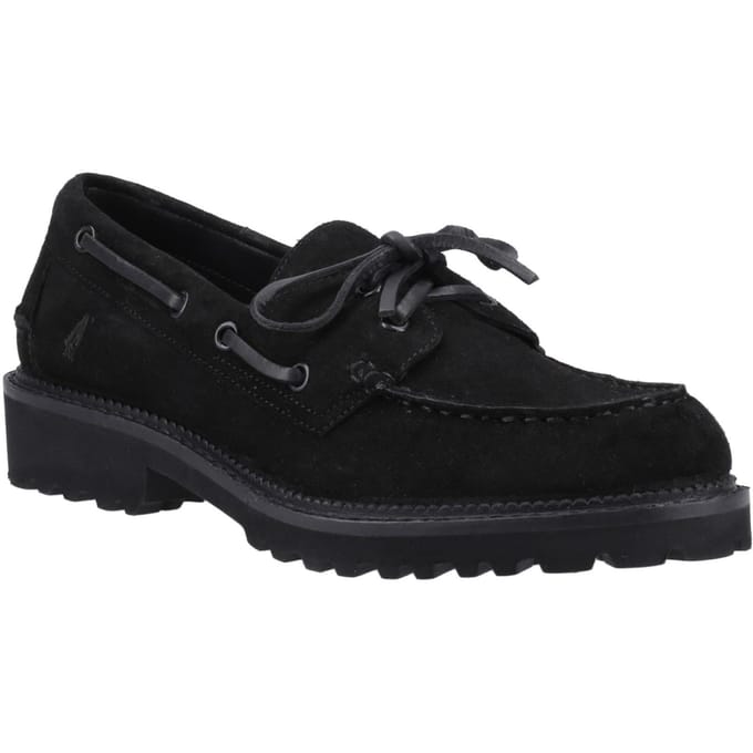 Hush Puppies Geri Suède Dames Zwarte Loafers