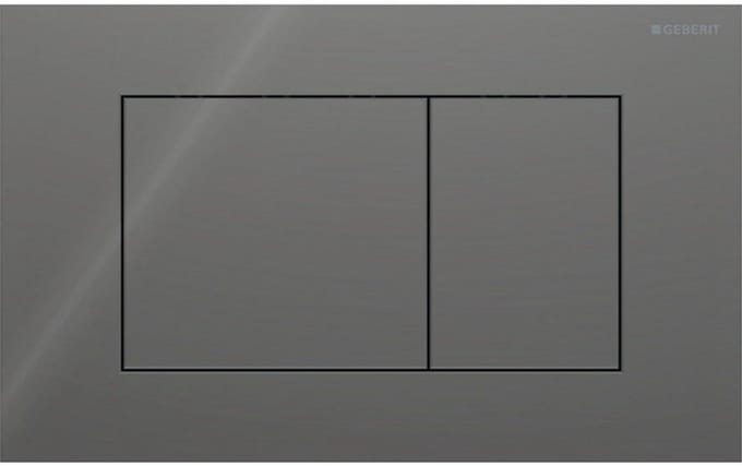 Geberit Sigma40 bedieningsplaat - 2-toets spoeling - extra dun - vierkante knoppen - glas - glans lava (grijs)